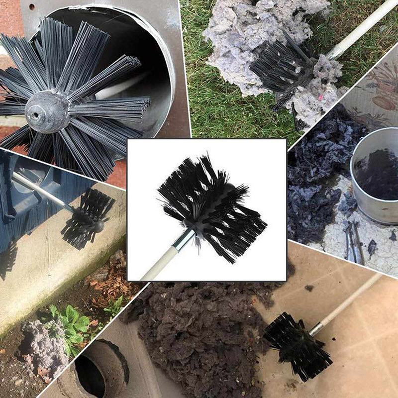 Flexibele 12Pc Staven Met 1Pc Borstel Hoofd Schoorsteen Cleaner Sweep Rotary Haarden Binnenwand Cleaning Brush Cleaner Schoorstenen toegang