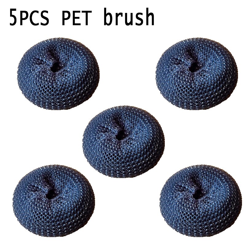 Kitchen Cleaning Brush 2 In 1 Handle Cleaing Brush with Removable Brush Sponge Dispenser Dishwashing Brush Kitchen Tools: 5pcs brush PET