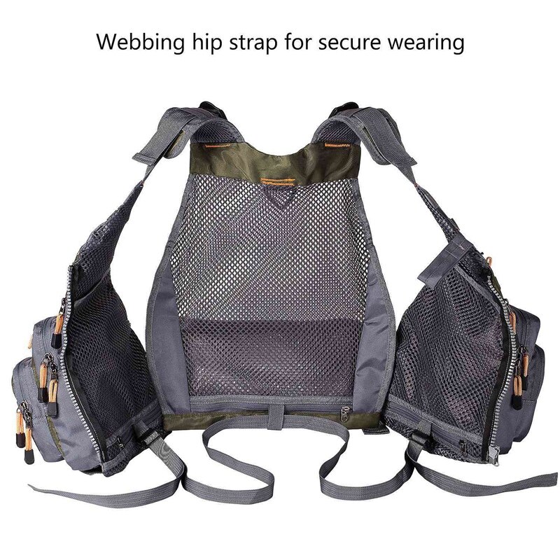 Fly Fishing Mesh Vest Jacket Life Vest Adjustable Strap for Men and Women for Fly Bass Fishing and Outdoor Activities