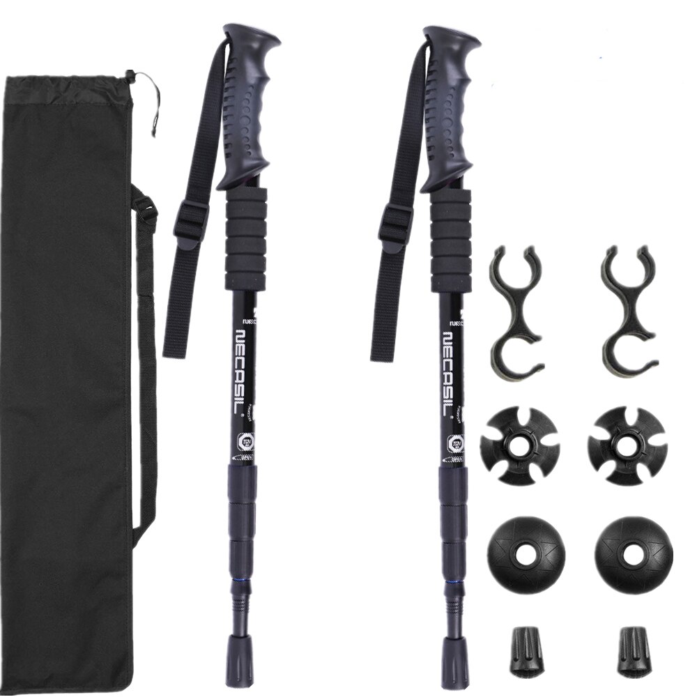 2 Pack Trekking Poles Outdoor Mountaineering Tools Hiking Canes Aluminum Ski Camp Telescopic Wands Mountaineering Essentials
