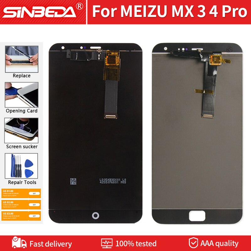 LCD originale Per MEIZU MX3 MX4 Pro LCD Display Touch Screen di Ricambio Digitizer Assembly Strumenti Gratuiti Per MEIZU MX4 LCD