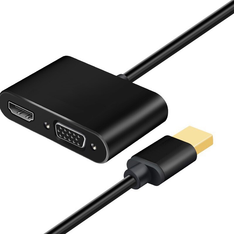 2-In-1 HDMI to HDMI VGA Adapter Converter Splitter in HDMI&VGA Out Simultaneously 20cm