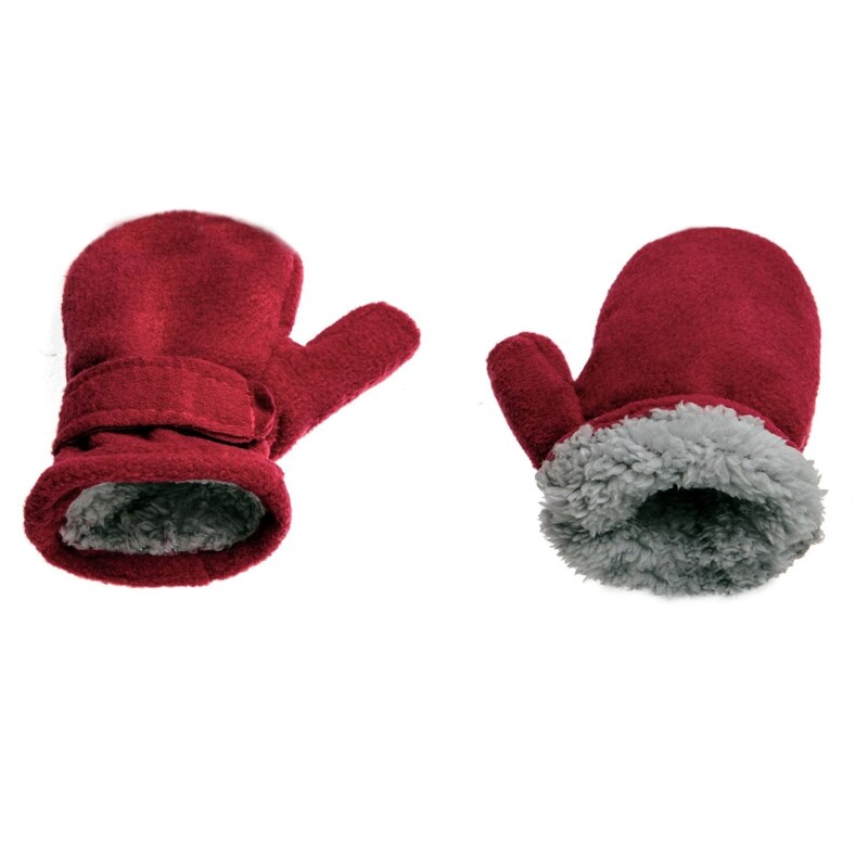 Winter Warm Dikker Baby Handschoenen Peuter Infant Winter Wanten Gevoerd Met Fleece Easy-On Baby Jongens Baby Meisjes Outdoor wanten: dark red-XL