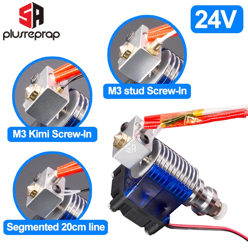 V6 J-head 24V All metal Hotend Wade or Bowden Extruder Heater Thermistor Fan Nozzle Heat sink for 1.75/ 3mm 3D Printer Part