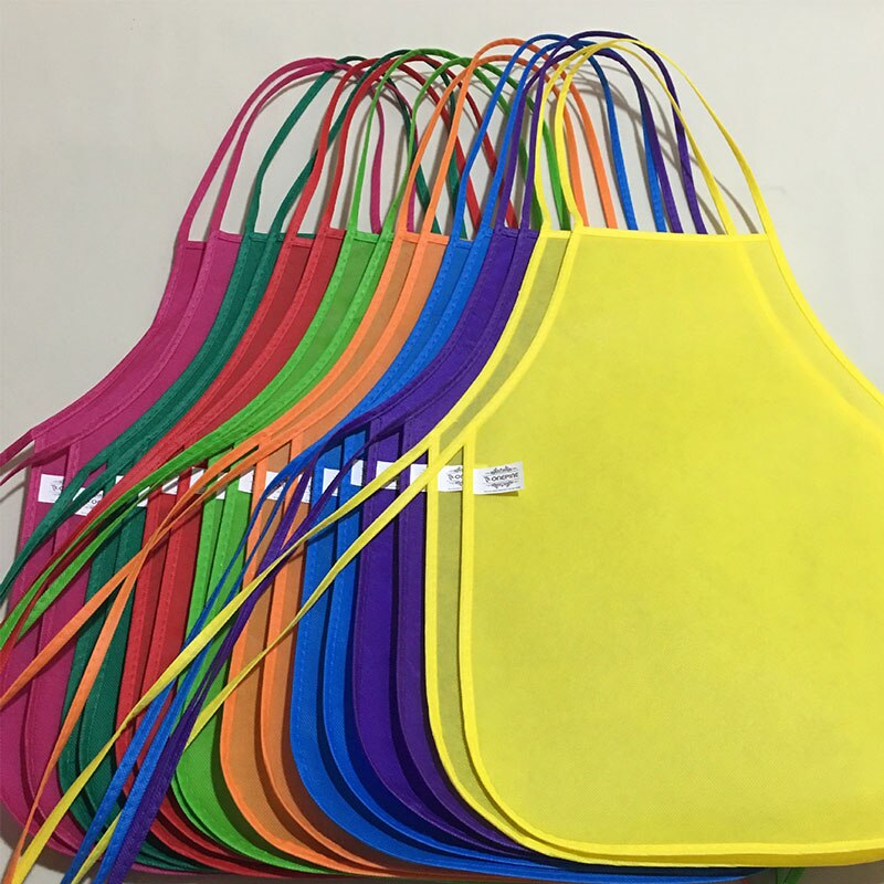 Unisex Colorful Children Aprons Waterproof Non-Woven Fabric Painting Kids Apron for Activities Art Painting Class Craft
