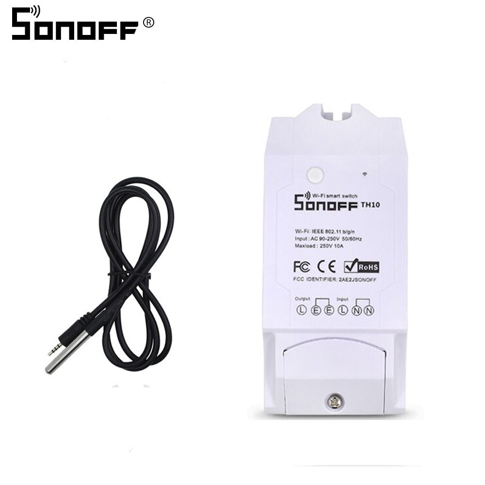 SONOFF TH10/TH16 DS18B20/SI7021/Al560 Temperatue Humidity Sensor Extension Cable Monitor Wireless Wifi Smart Light Switch Alexa: th10 with ds18b20