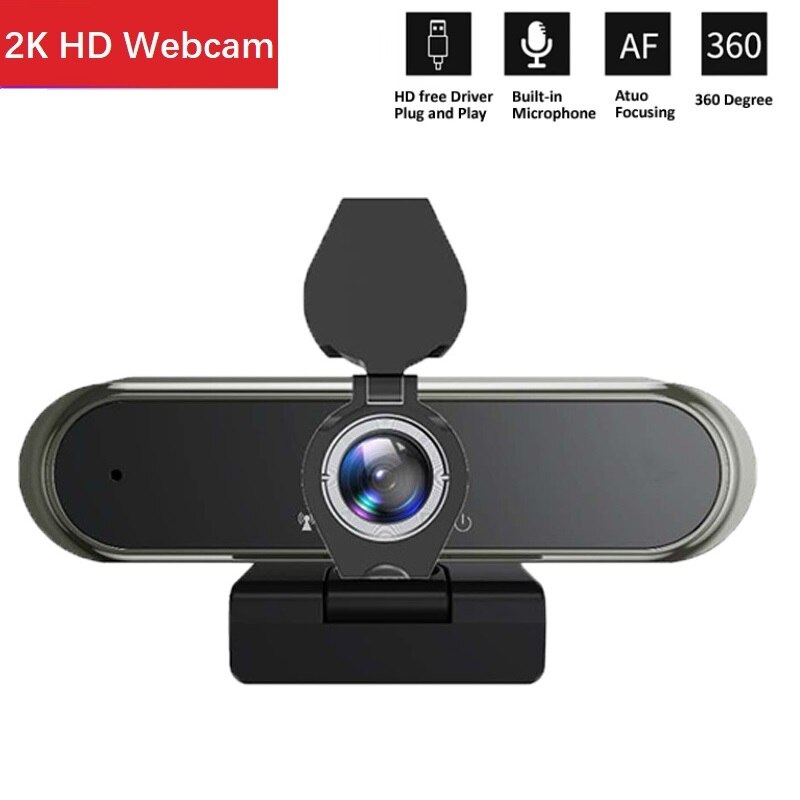In Stcok 2K Conference PC Webcam Autofocus USB Web Camera Laptop Desktop For Office Meeting Home With Mic 720P/480P HD Web Cam: K1