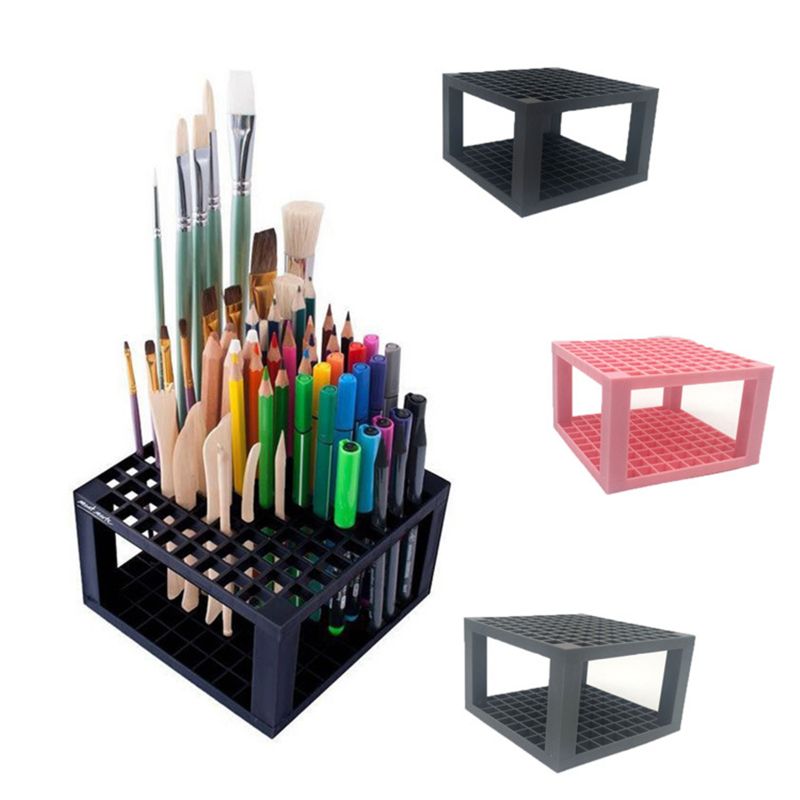 Portalápices y portalápices de 96 agujeros organizador de soporte de escritorio estante de sujeción para bolígrafos, pinceles de pintura, lápices de colores, marcadores, cepillos L29K