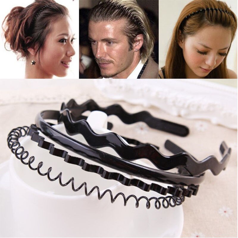 Mannen Vrouwen Modieuze Black Metal Zwaaide Stijl Alice Sport Haarband Hoofdband