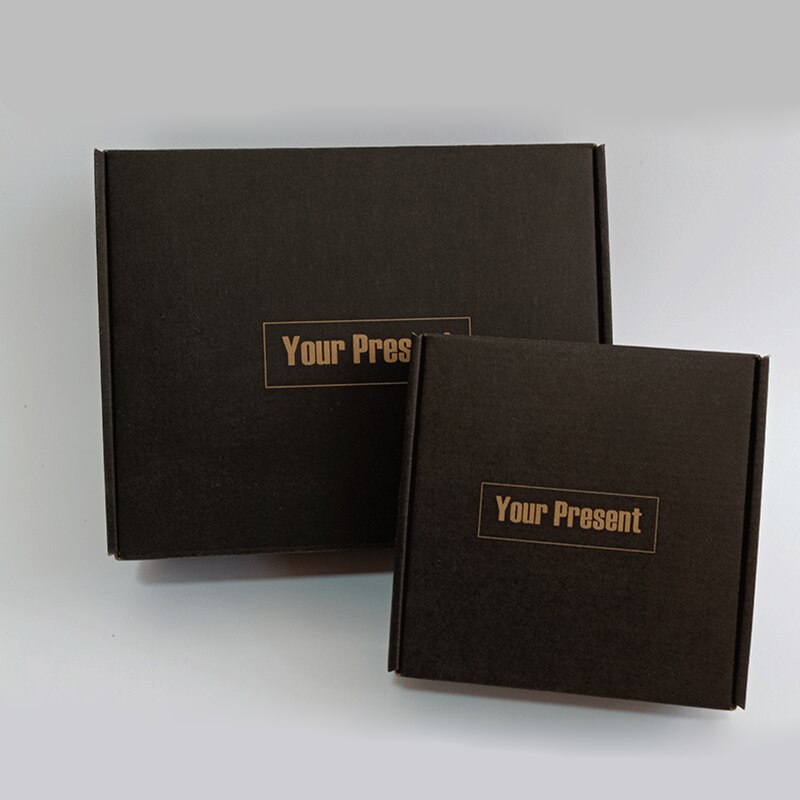 10Pcs Black Kraft Paper Box Your Box 3-layer Corrugated Boxes Paper Packaging Carton Large Box Mailers 5 Sizes