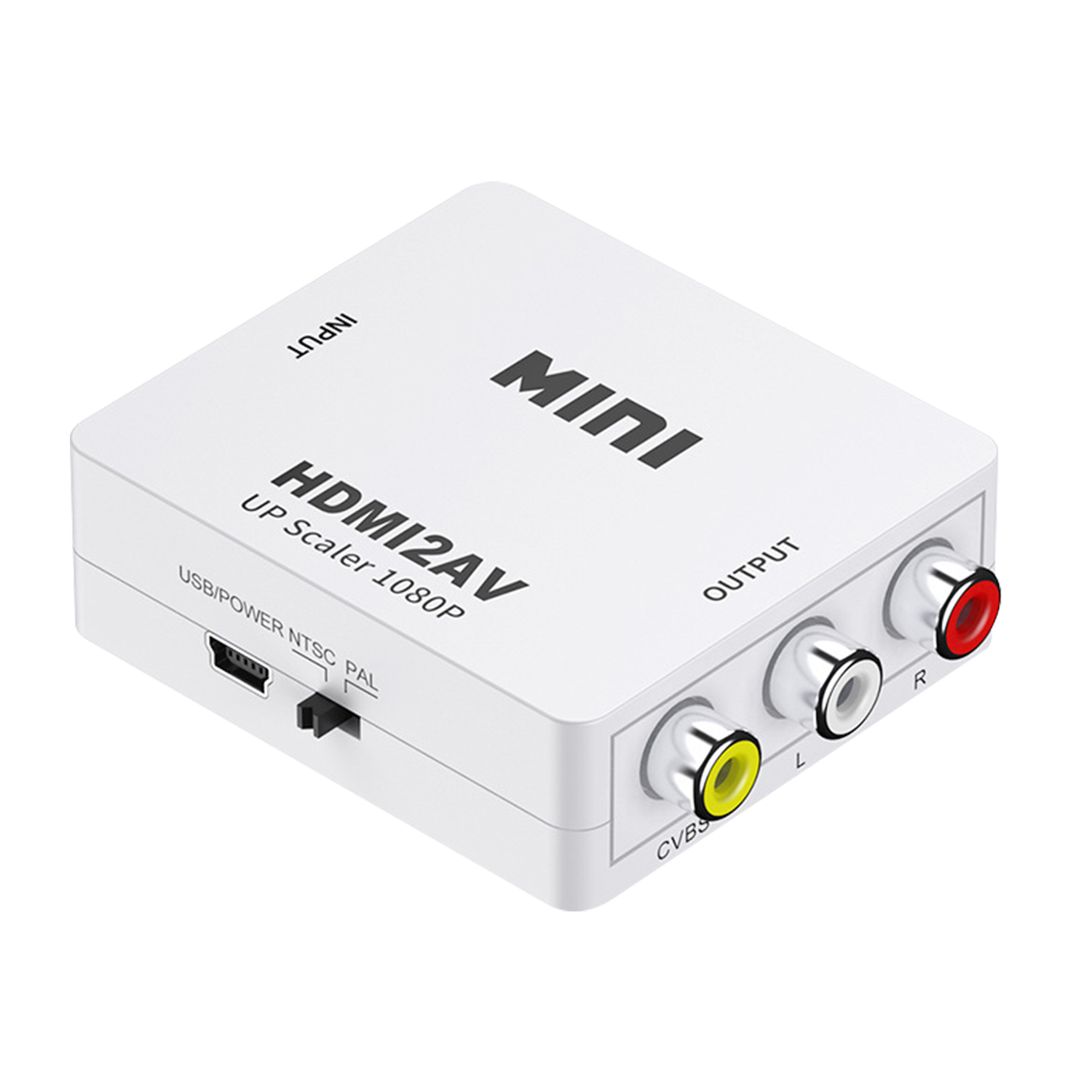 HDMI To AV RCA Adapter Converter MINI Box RCA AV CVSB LR Video Composite AV Scaler Converter For PC HDTV Projector
