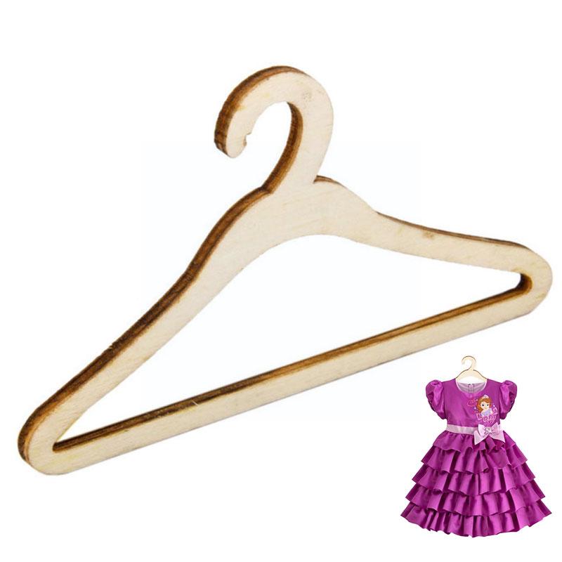 5pcs/lot Wooden Clothes Coat Hangers 1/6 12cm Dress Clothes Organizer Storage Hangers Tool Baby House Q7t4