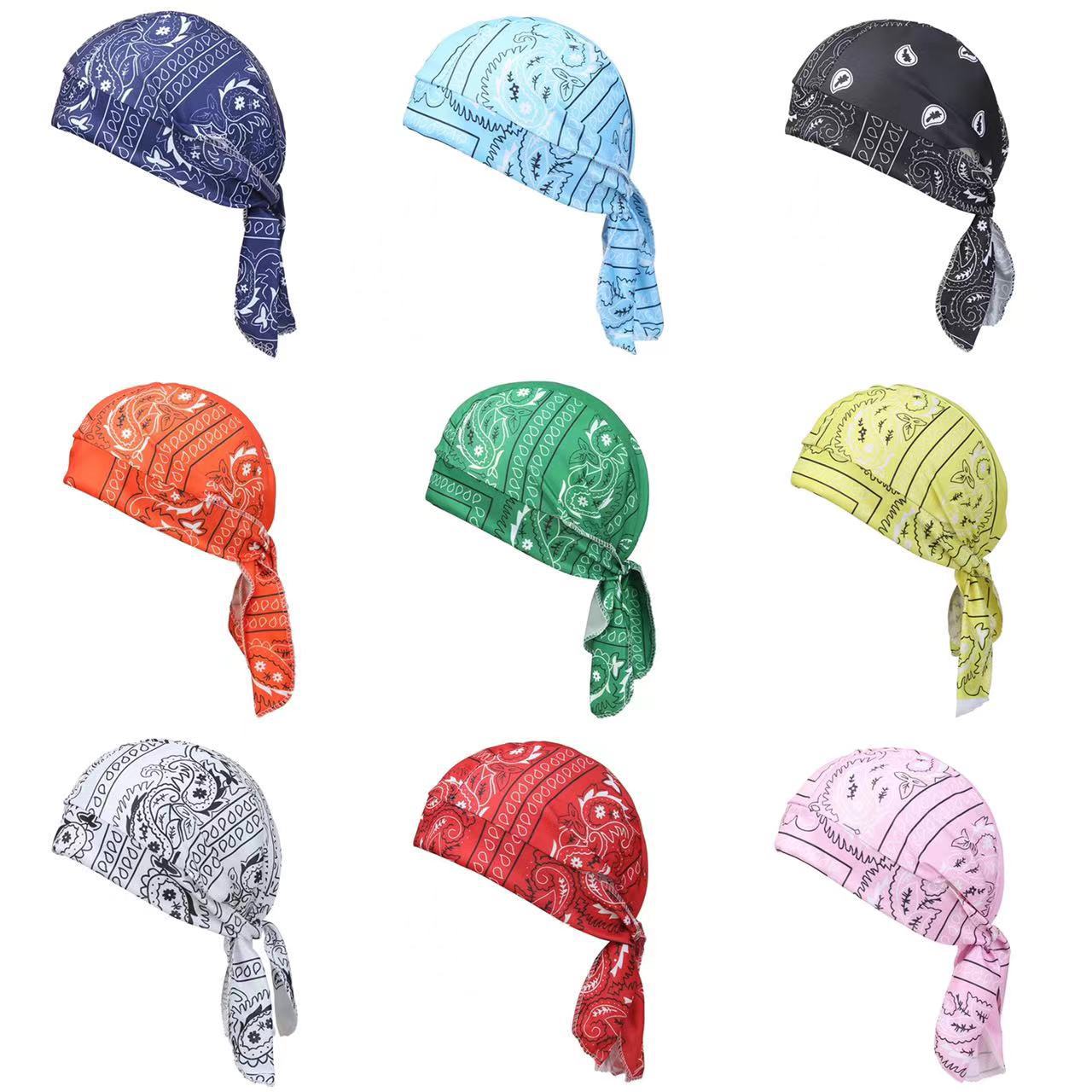 Bandana bufanda pañuelo cabeza hombre ciclismo al aire libre sombrero de pirata motocicleta estampado Paisley multicolor baile de Hip-Hop