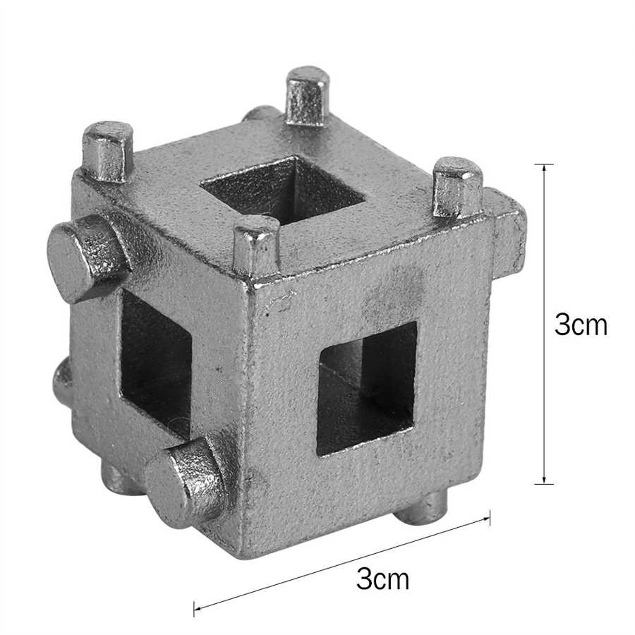 Car Rear Disc Brake Piston Retractor Tool Wind Back Cube Calliper Adaptor Silver Car Accessories Domestic