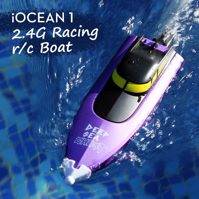 RCtown – bateau RC iOCEAN 1, 2.4g, 25 km/h, grande vitesse, simulation, télécommande, modèle de bateau, jouet, temps de navigation 15 minutes: purple