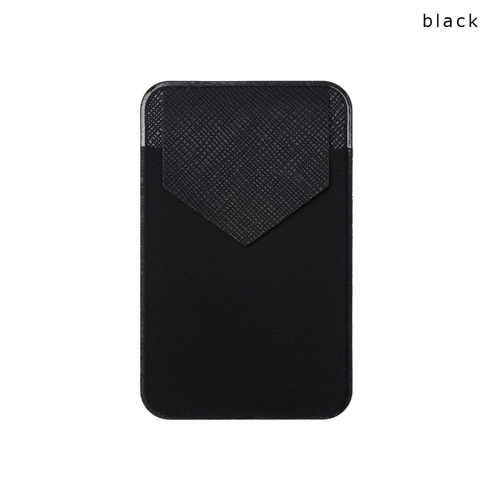 Portafoglio elastico per cellulare porta carte di credito porta carte di credito adesivo tascabile custodia universale per cellulare: A-black