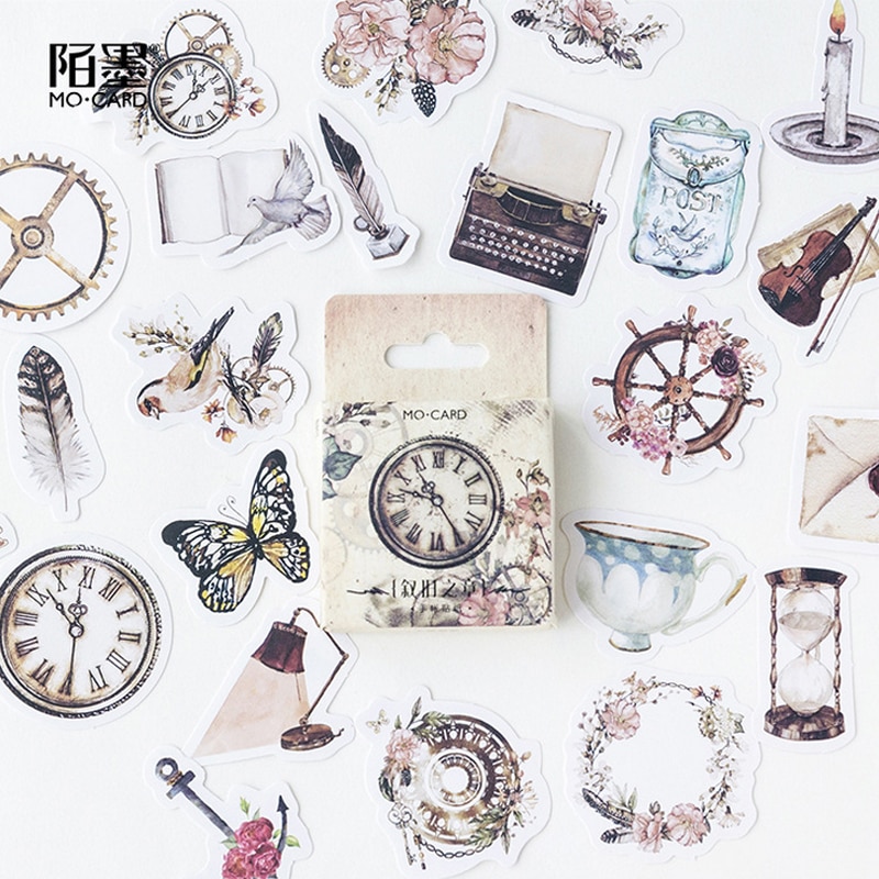 Lote de 46 unidades de pegatinas vintage gótico mini, pegatina de papel para decoración, manualidades DIY pegatinas para, diario, planificador de colección de recortes, etiqueta adhesiva kawaii