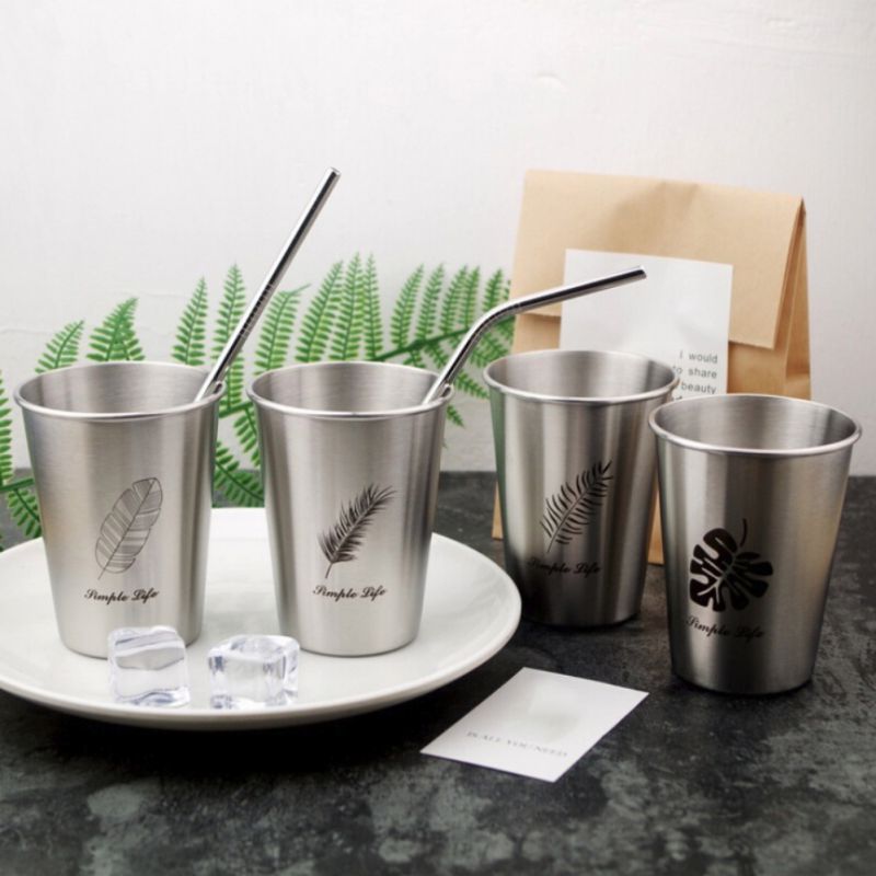 Stainless Steel Coffee Jug Milk Tea Cups Juice Beer Water Cup Unbreakable Stackable Drinking Bottle Travel Tumbler