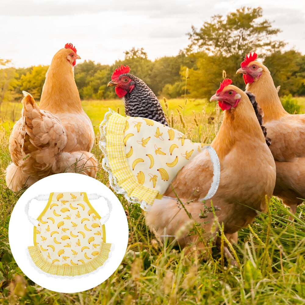 Chicken Feather Protection Back Wing Protector Cloth Hen Chicken Saddle Apron: Banana