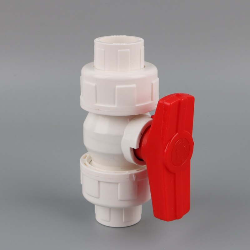 1pc 40mm til40mm pvc kuleventil fagforening skjøt glidestenge ventil 1 1/4 " pvc rørfittings rørlegger adapter tilbehør vannrør fagforening: Hvit