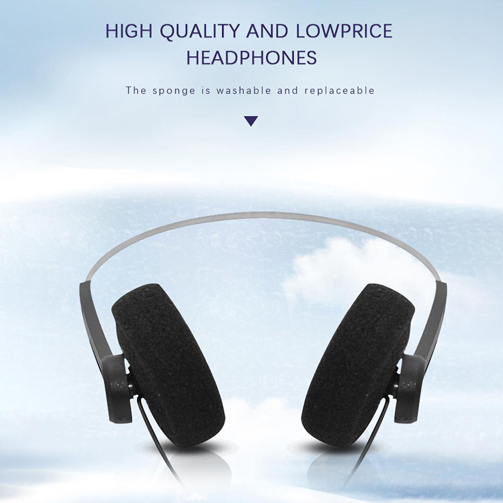 Retro On-Ear Wired Stereo Headphones Adjustable Headband for Music Mp3 Walkman CD Player Computer Sports Photo Props