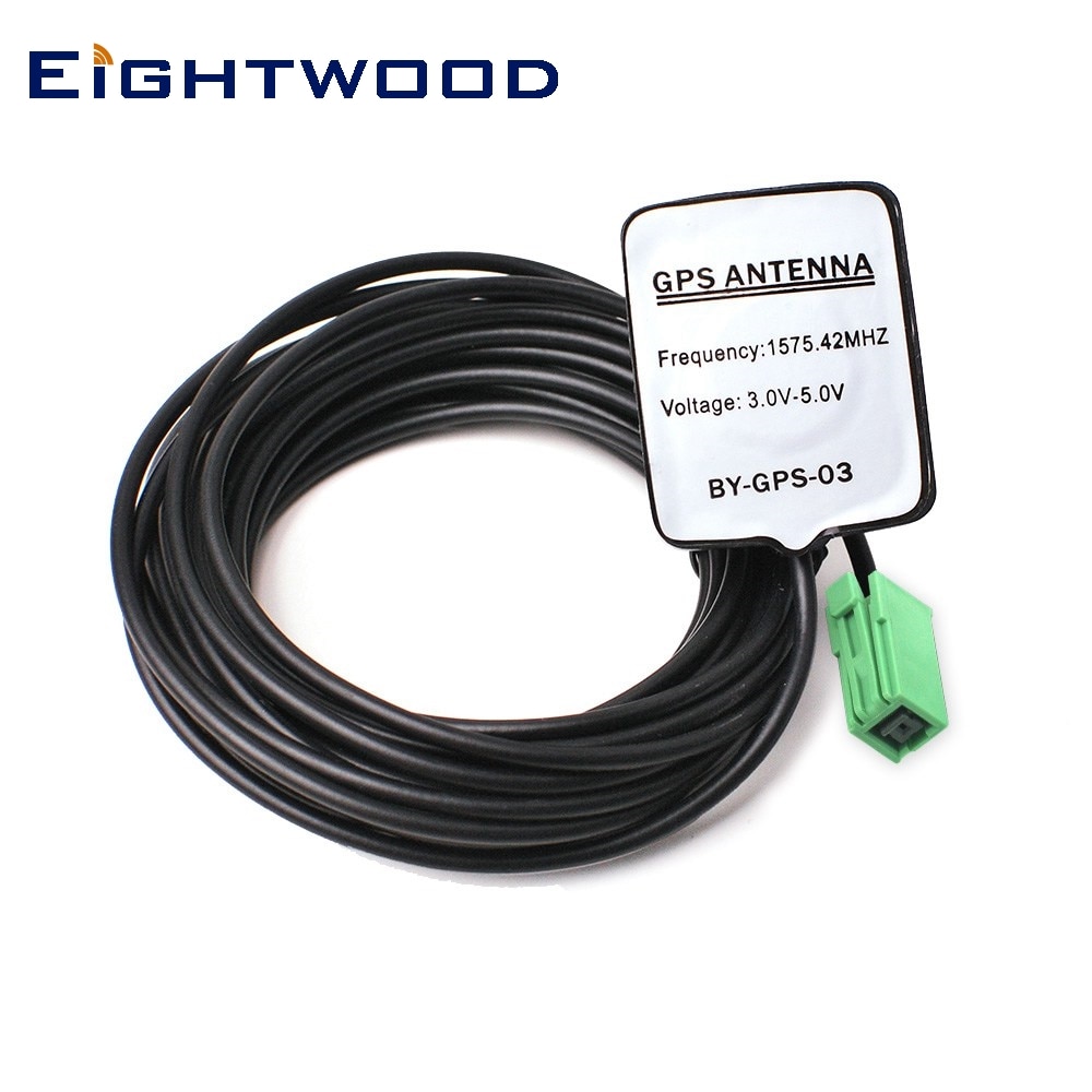 Eightwood-antena de navegación GPS externa para coche, GT5 conector hembra, 3m, antena activa para JVC Alpine Kenwood, resistente al agua