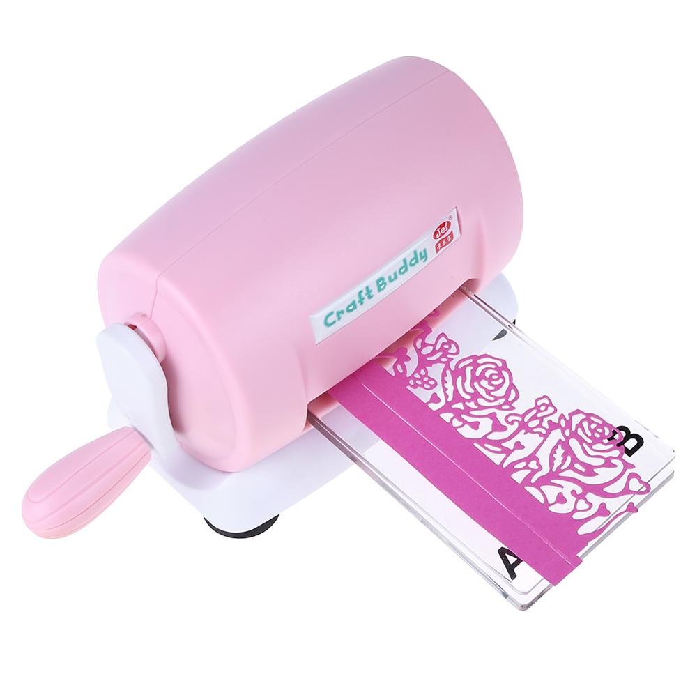 Diy di skæring prægemaskine scrapbooking dies cutter papir kort die-cut maskine hjem prægning dies værktøj lyserød lilla: Lyserød