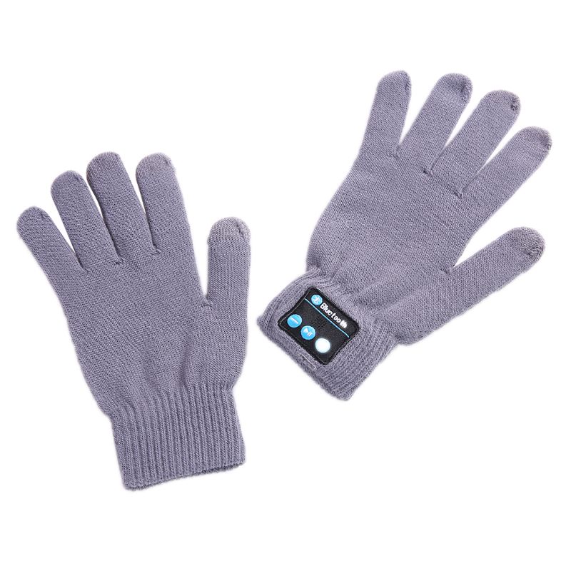 Guantes con auriculares Bluetooth para hombre y mujer, manos libres, manos libres, con pantalla táctil, para teléfono, 1 par: Grey