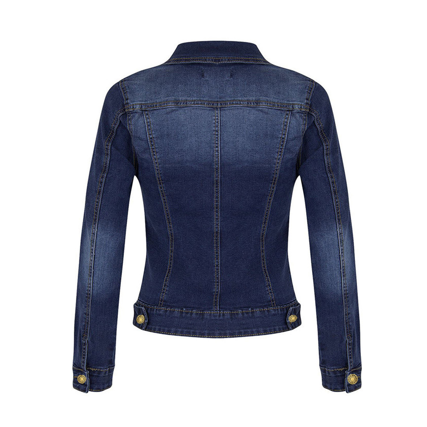 Women's Denim Jacket Short Women's Casual Coat Long Sleeve Pocket Button Coat Female Bomber Jackets Windbreaker Woman