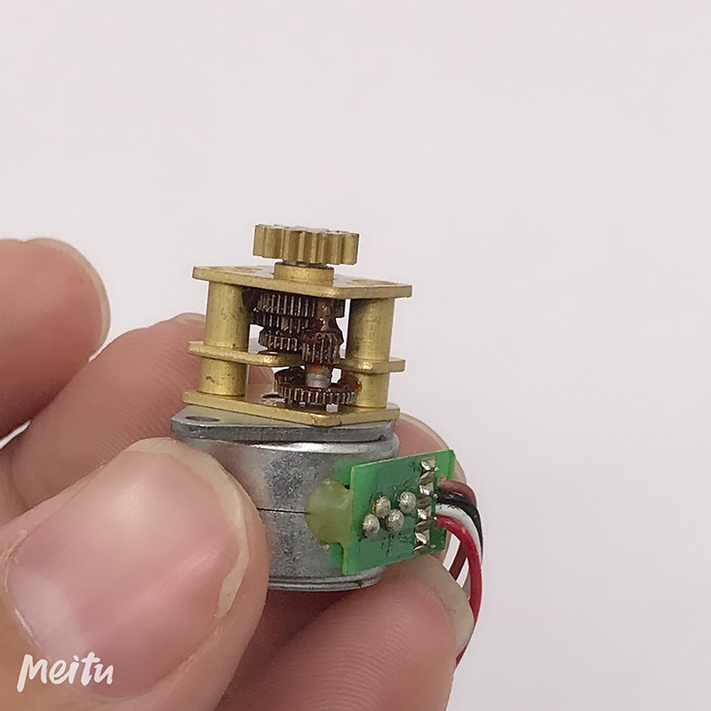 Caja de engranajes de reducción de precisión de 15MM, Motor paso a paso reductor de engranajes de Metal completo de 2 fases y 4 cables para equipos de comunicación de precisión