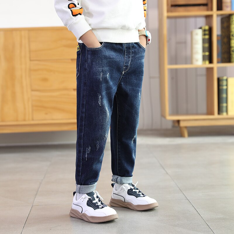 Ienens 4-13 år børn drenge jeans klassiske bukser denim tøj børnetøj baby dreng afslappet bowboy lange bukser bukser