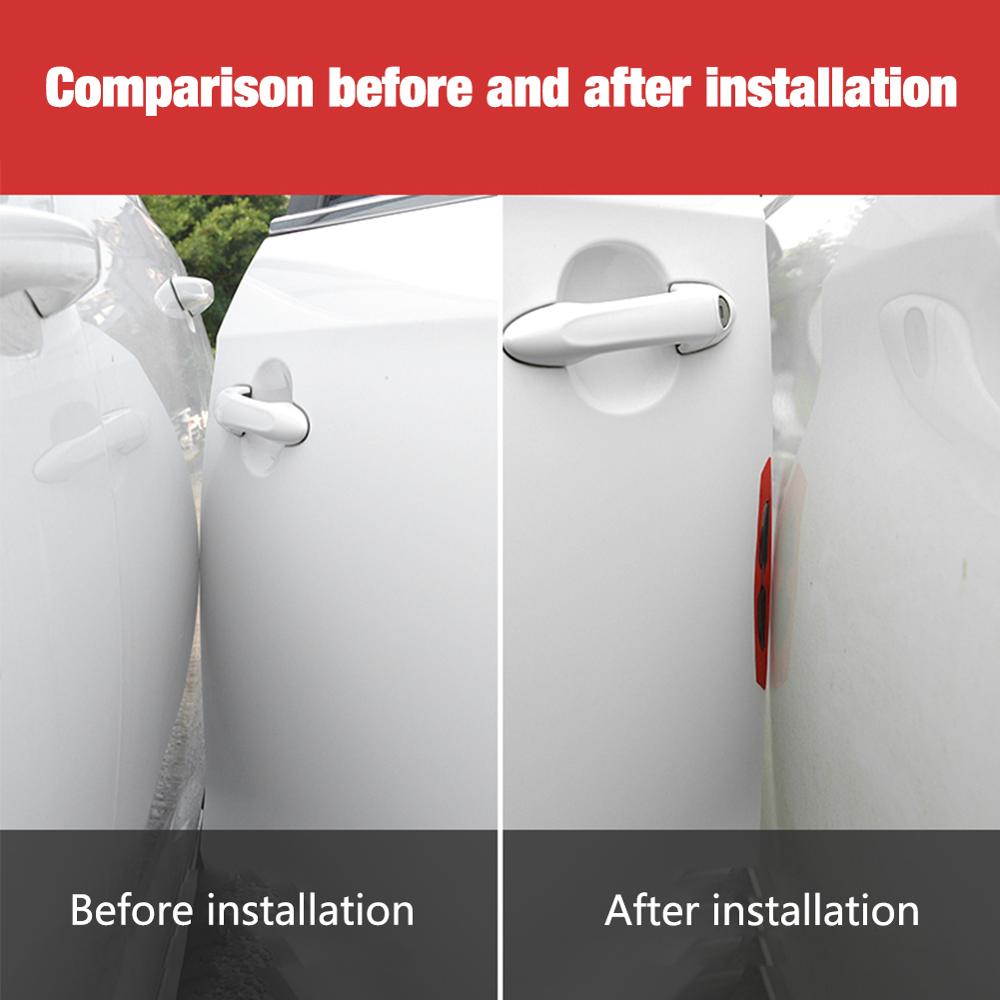 6Pcs Auto Reflecterende Strips Koolstofvezel Auto Sticker Truck Auto Motor Anti-Kras Veiligheidswaarschuwing Stickers