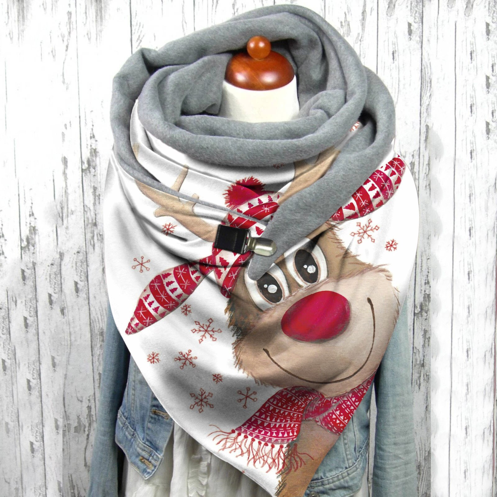 Mærke stilfuldt og kvinder juletryk tørklæde multifunktionelt sjal tørklæde åndbar, behagelig: F