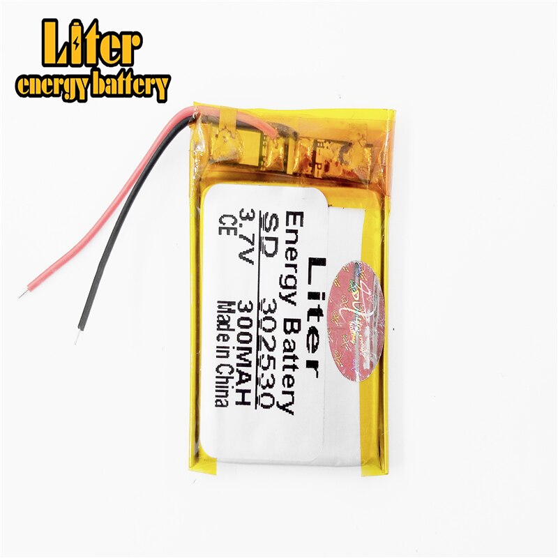 Size 302530 3.7V 300mah Lithium polymer Battery with Protection Board For MP4 Digital Products: 302530