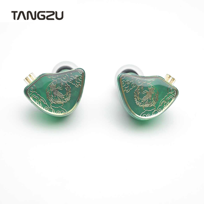 TANGZU WAN ER SG 10mm podwójna wnęka dynamiczny sterownik HIFI douszne słuchawki Monitor odpinany 0.78mm 2Pin muzyka audiofilskie słuchawki douszne: Ciemny zielony