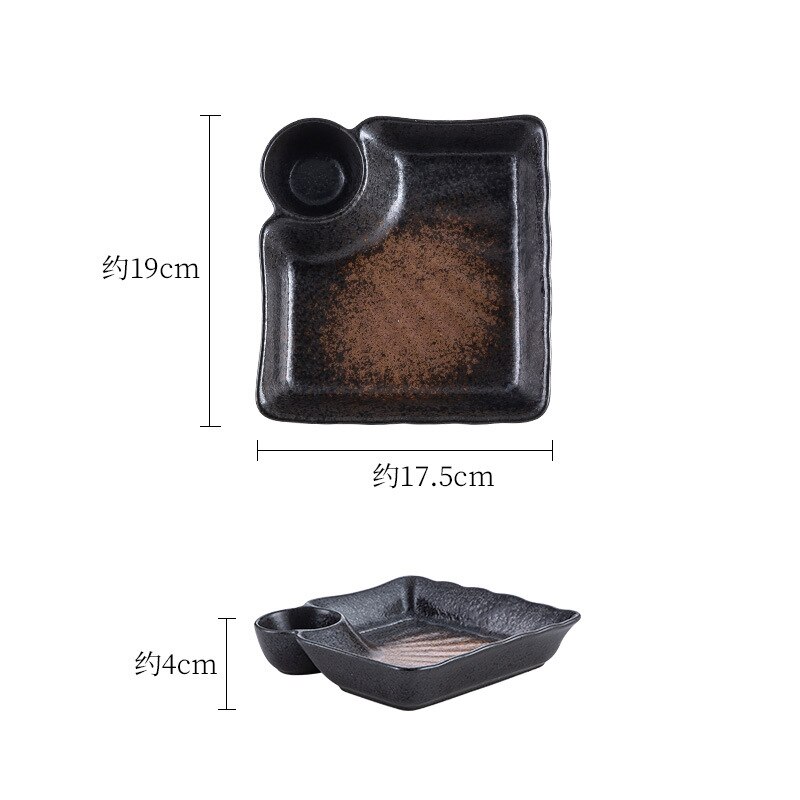 Plato para dumplings de cerámica, plato japonés con plato pequeño, plato occidental para desayuno, vajilla para restaurante y casa: Jade Yellow