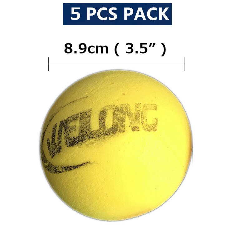 Pelota de espuma de tenis de 7cm y 9cm para niños, pelota de entrenamiento elástico, suave, verde, rosa y amarillo: 8.9cm yellow 5pcs