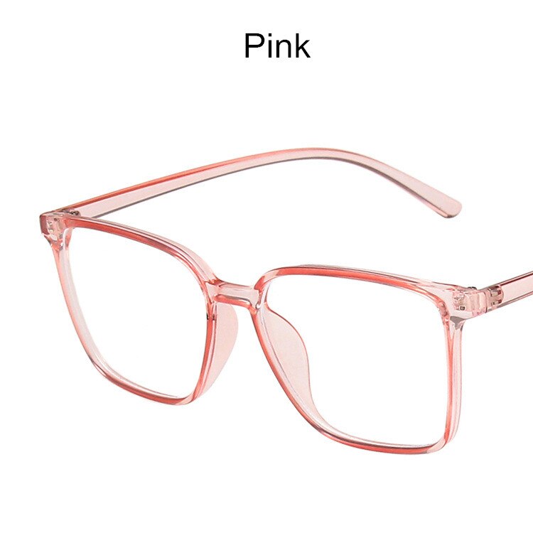 Gafas cuadradas antiluz azul para miopía, lentes clásicas de para mujer, gafas graduadas con montura Vintage para hombre y mujer,: Rosa
