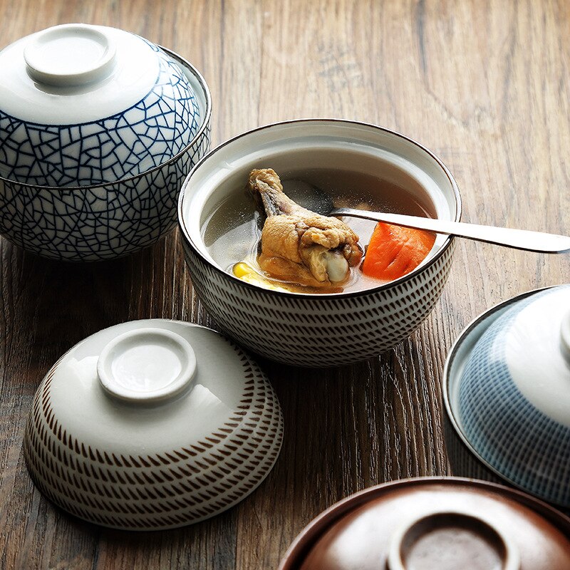 Kinglang japansk stil keramik under glaseret farve suppe ris skål stuvet miso suppe terrin bordservice
