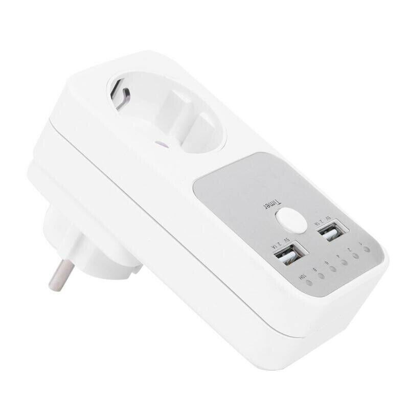 1-4pcs Dual USB Port Electronic Digital Timer Switch Smart Home Smart Life EU UK Plug Timer Outlet Programmable Timing Socket