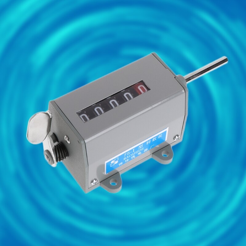 75-I Mechanical Resettable 5 Digits Display Rotary Revolution Counter 350 R/Min