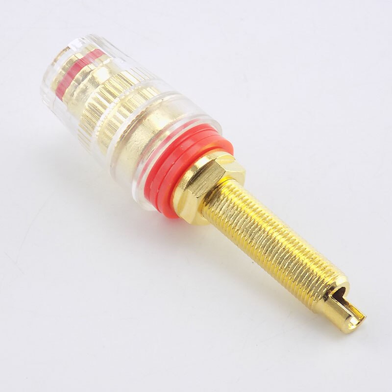 2pcs Brass Long Binding Post Connector Audio Speaker Amplifier Audio Adapter for 4mm Banana Plug Terminal Connectors W17