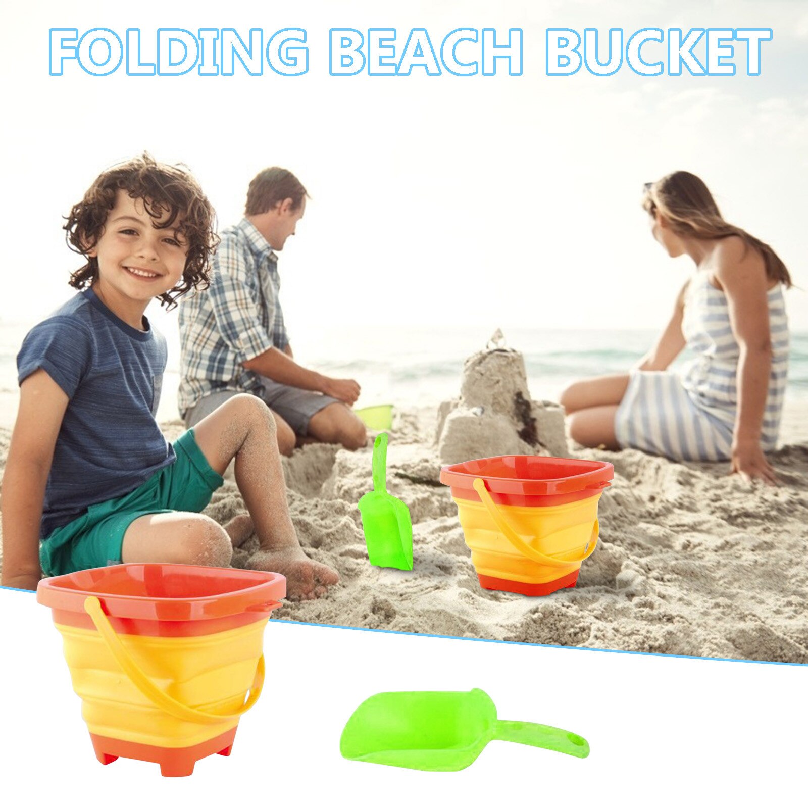 Zomer Zacht Plastic Opvouwbare Emmer Draagbare Zomer Strand Water Speelgoed Outdoor Telescopische Emmer Kinderen Bad Water Spelen Speelgoed