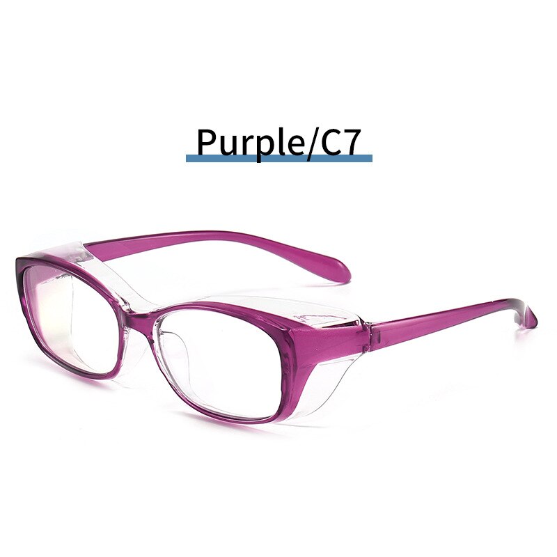 Square Safety Goggles with Side Shields Blue Light Blocking Glasses PC Lens Anti-allergy Windproof Anti Splash Eyewear: C7