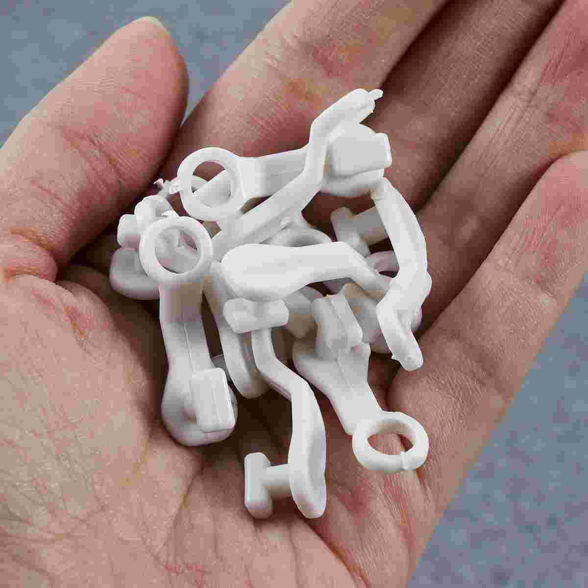 50Pcs Shape Rod Slides Plastic Curtain Rail Track Gliders Hook for Window Door Shower Curtains