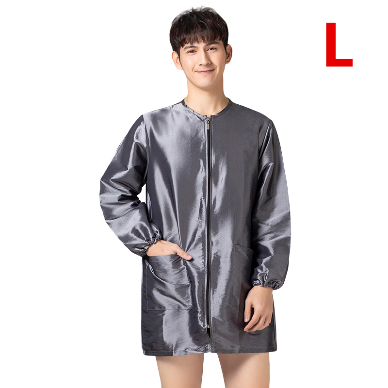 Uniforme de travail à fermeture éclair pour barbier , Cape de coiffeur, vêtements de travail, tablier de toilettage pour animaux de compagnie: A027-Gray-L