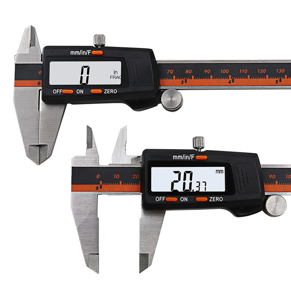 DANIU 150mm Stainless Steel LCD Display Digital Caliper 6 Inch Fraction / MM / Inch High Precision Stainless Steel