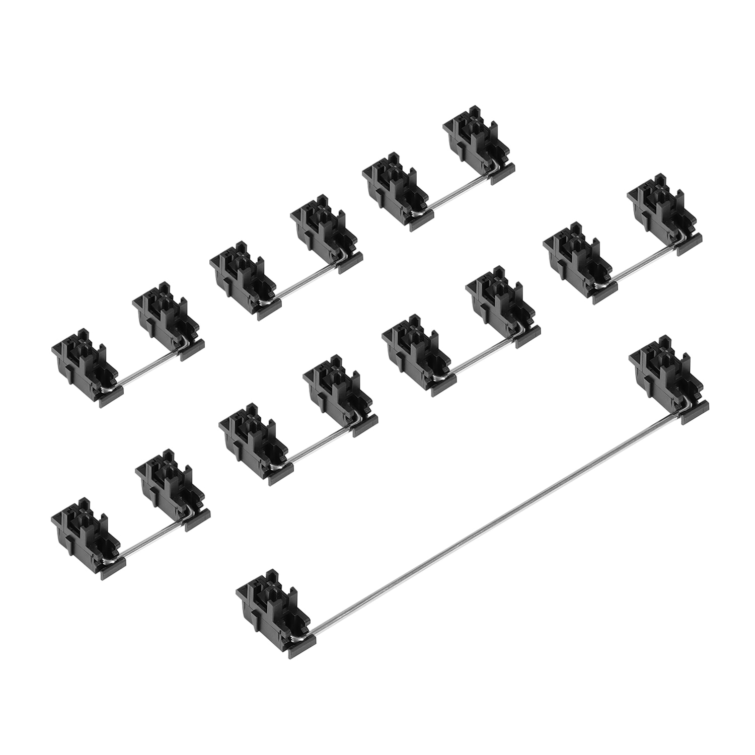 DUROCK Black Plate Mount Stabilizer 7u 6.25u 2u Stainless Steel Wire Plate Mounted Stabs V2 for Cherry MX Keyboards Plates: 7x2u 1x7u