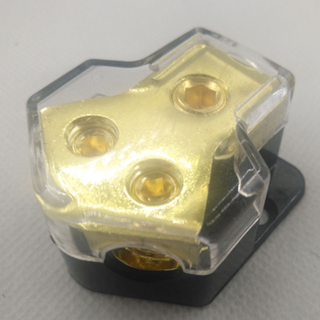 Power Distribution Block for Car Audio Amplifier Systems ( 1*2GA in 2*4GA Out )