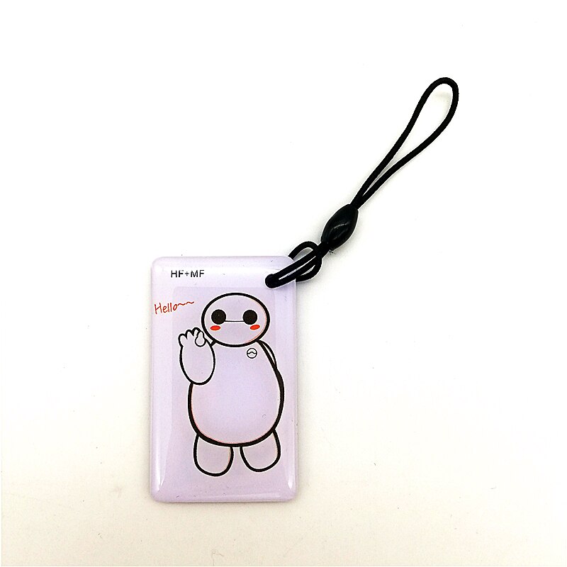 125khz t5577 rfid 13.56mhz uid 2 em 1 mutável s50 1k nfc ic + id regravável composto chave tag keyfob token anel chaveiro cartão: Black